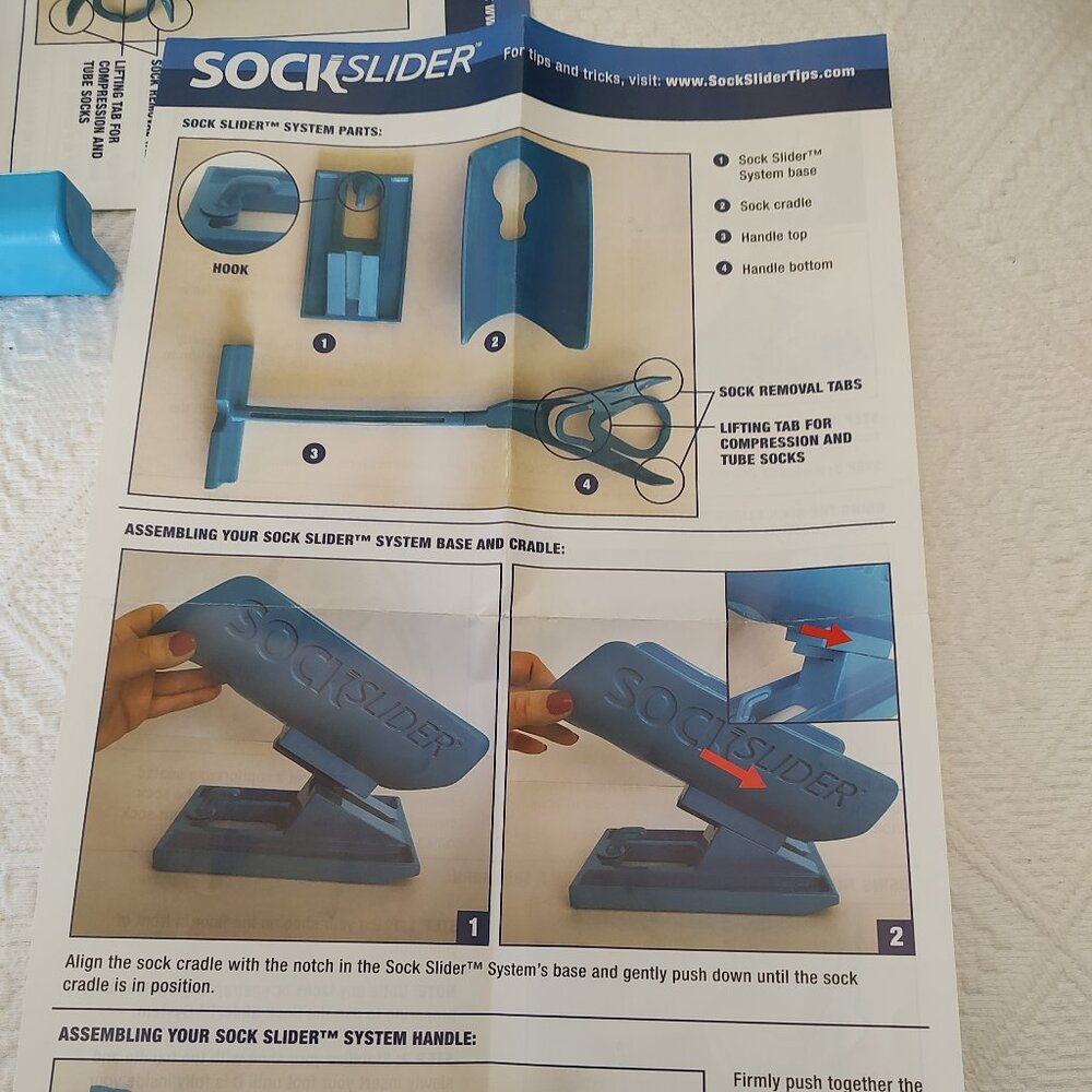 Sock Slider, Compression Sock Aid, One Size Fits All, Blue